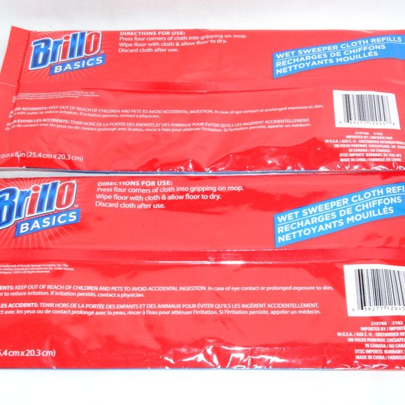 Brillo Wet Sweeper Cloths Wipes 8 pc Replacement - Picture 2 of 2